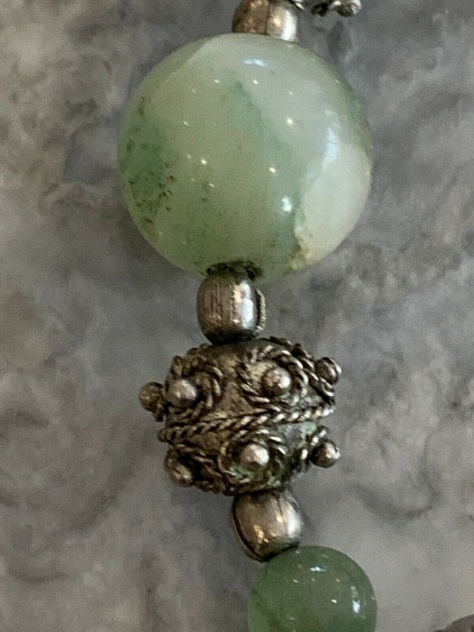 Antique Vintage Czech Jade Necklace