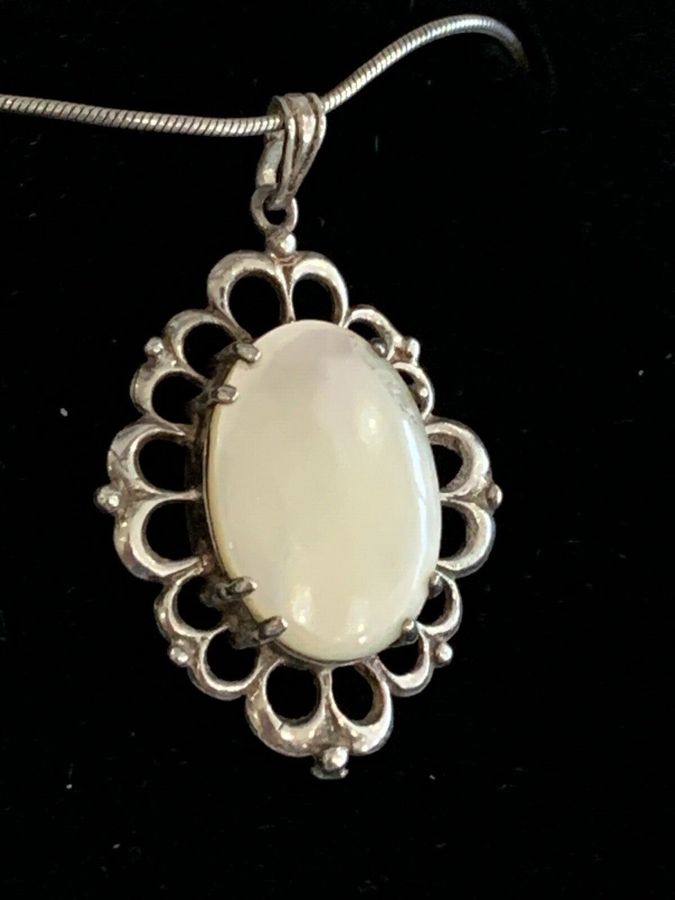 Antique Solid Silver Pendant on Solid Silver Chain