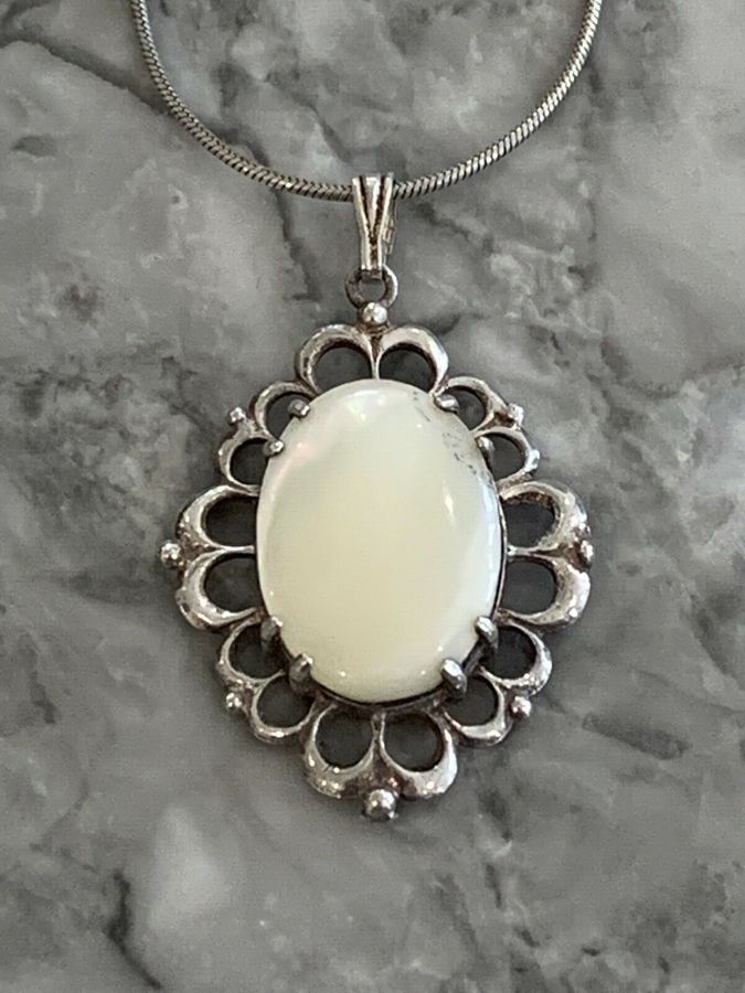 Antique Solid Silver Pendant on Solid Silver Chain