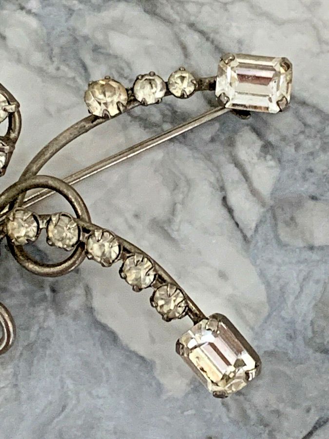 Antique Brooch Set with Emerald Cut Stones