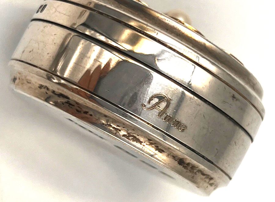 Antique Vintage Sterling Silver Limited Edition 1984 Hallmarked  Pill Box Inscribed ANNE