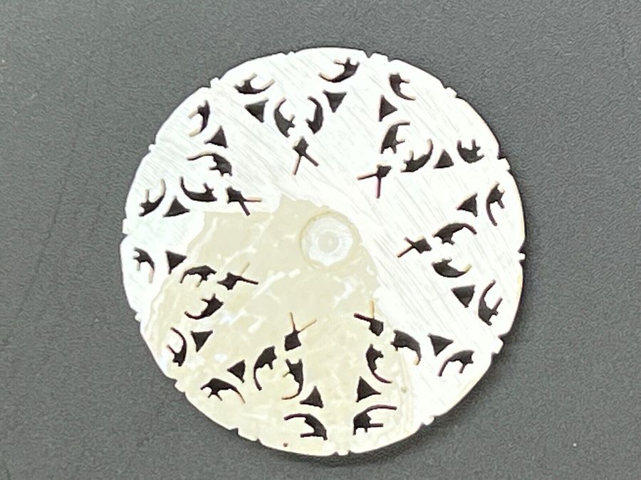 Antique Antique Victorian Hand Carved Round Disc Cameo  Mother of Pearl  3.5cm Diameter