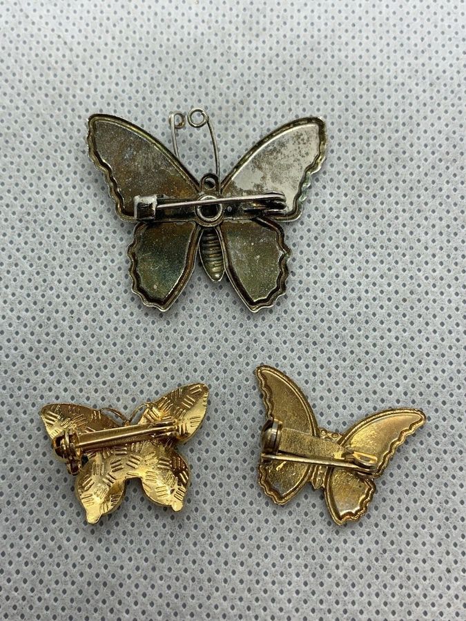 Antique Brooch Vintage Art Deco Enamelled Brooches  Butterflies