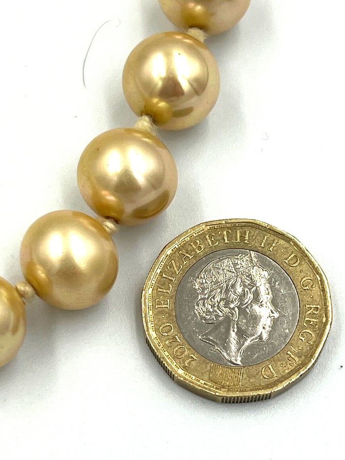 Antique Vintage High Quality Large Chunky Faux Pearls with Lovely Gold Plated Clasp