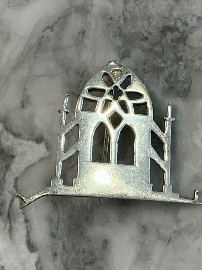 Antique Solid Silver Church Mosque Brooch Pin Hallmarked Religious Islam