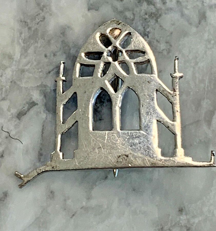 Antique Solid Silver Church Mosque Brooch Pin Hallmarked Religious Islam