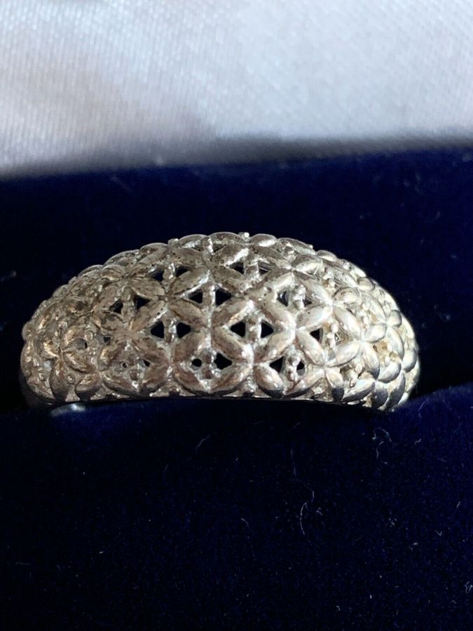 Vintage Solid Silver Ring Size T Hallmarked