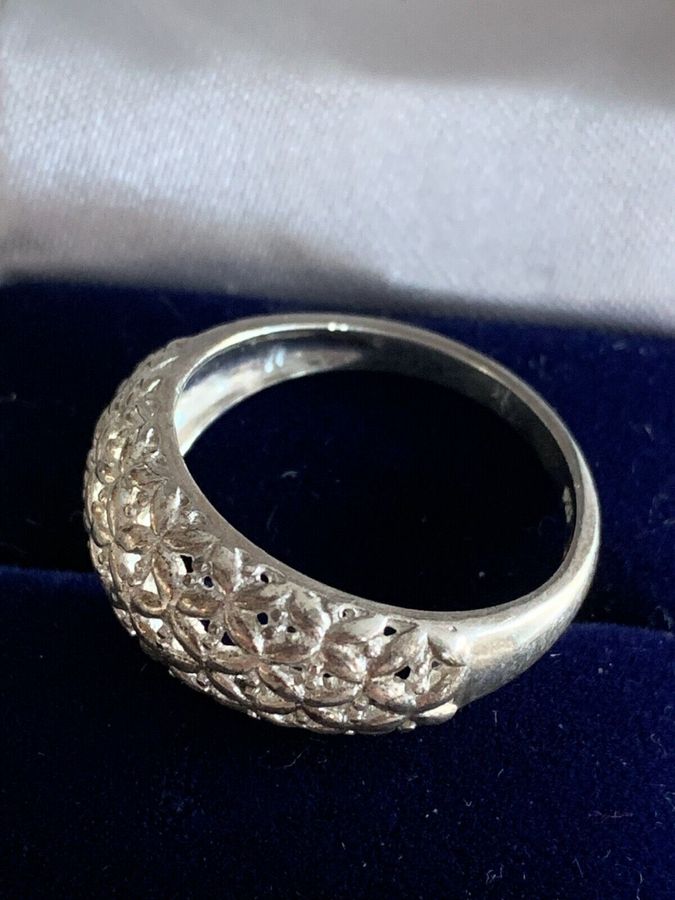 Antique Vintage Solid Silver Ring Size T Hallmarked