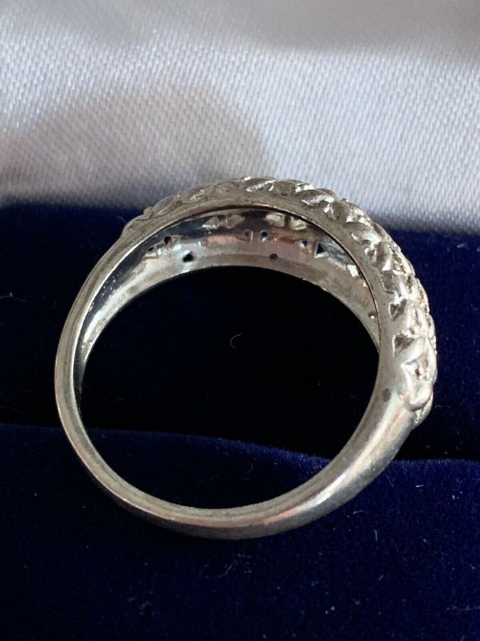 Antique Vintage Solid Silver Ring Size T Hallmarked