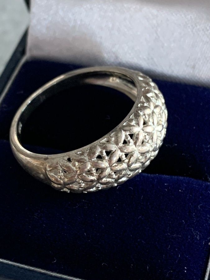 Antique Vintage Solid Silver Ring Size T Hallmarked