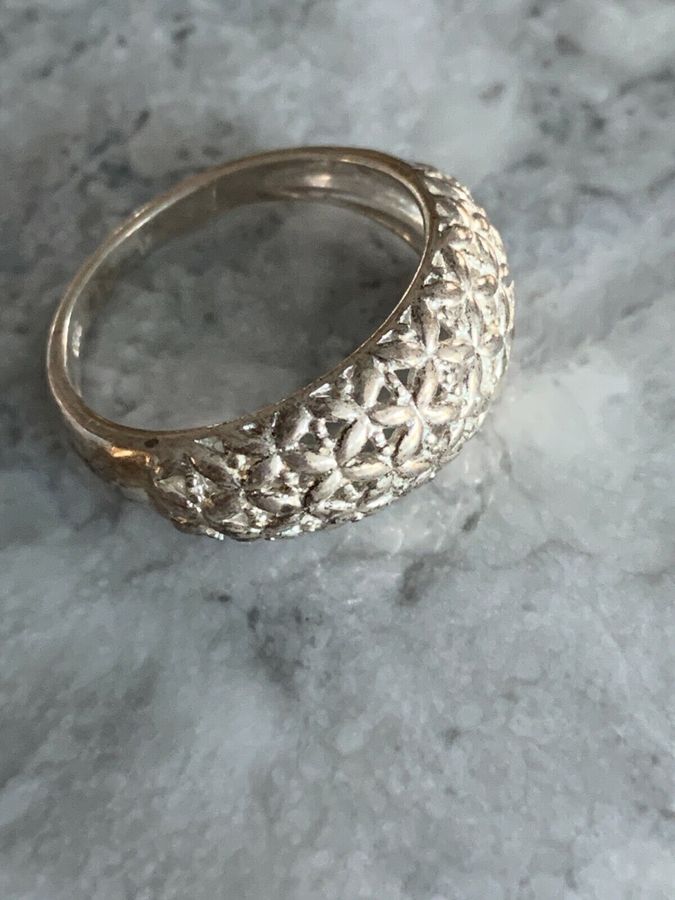 Antique Vintage Solid Silver Ring Size T Hallmarked