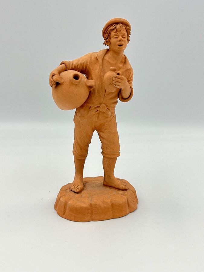 Antique Vintage Terracotta Figure Italian Signed GABRIELLI ROMA  Superb Perfect