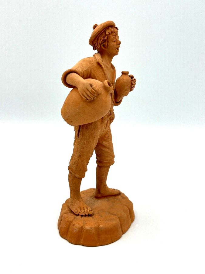 Antique Vintage Terracotta Figure Italian Signed GABRIELLI ROMA  Superb Perfect