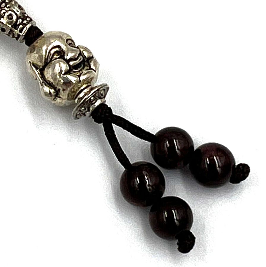 Antique Vintage Natural Garnet Prayer Beads Necklace Buddha