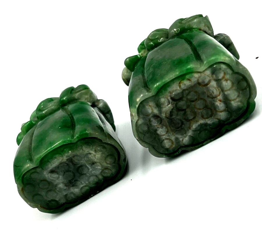 Antique Pair Antique Chinese Jade Ornaments Carved with Fish