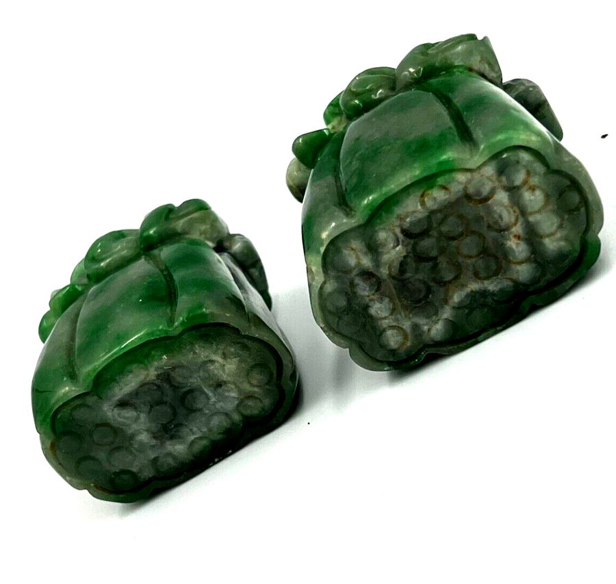 Antique Pair Antique Chinese Jade Ornaments Carved with Fish