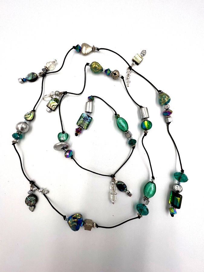 Antique Necklace Venetian Glass and Crystal Beads