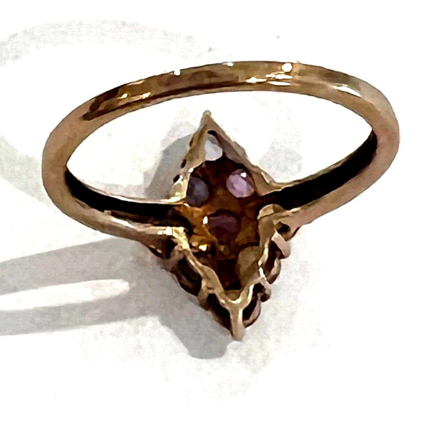 Antique 9CT Gold Ring  Topaz  Citrines and Sapphires Size O