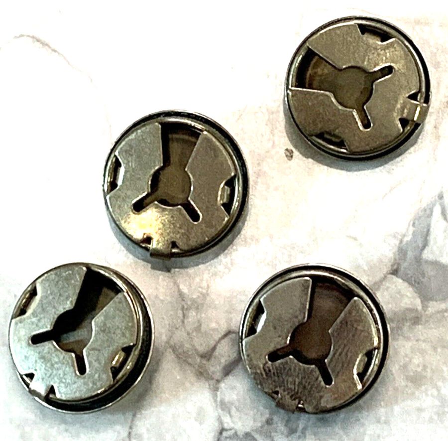 Antique Antique Silver Art Deco Buttons x 4 set with turquoise Cabochons