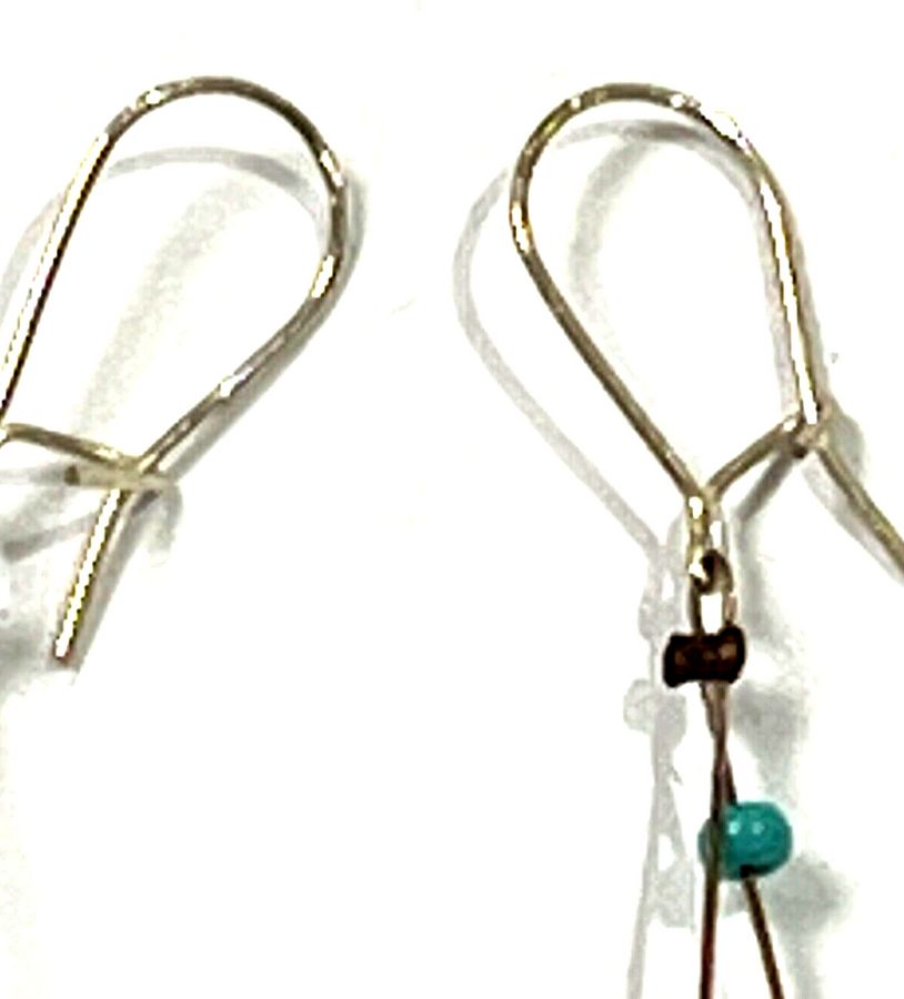 Antique Silver and Natural Turquoise Dangly Earrings