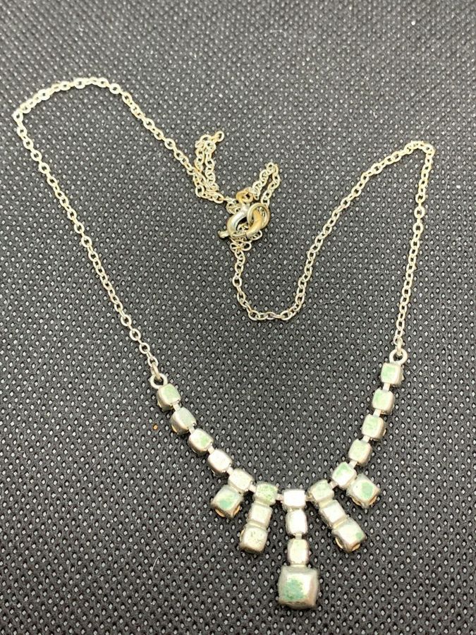 Antique Vintage Art Deco 1920s 1930s Diamante Necklace