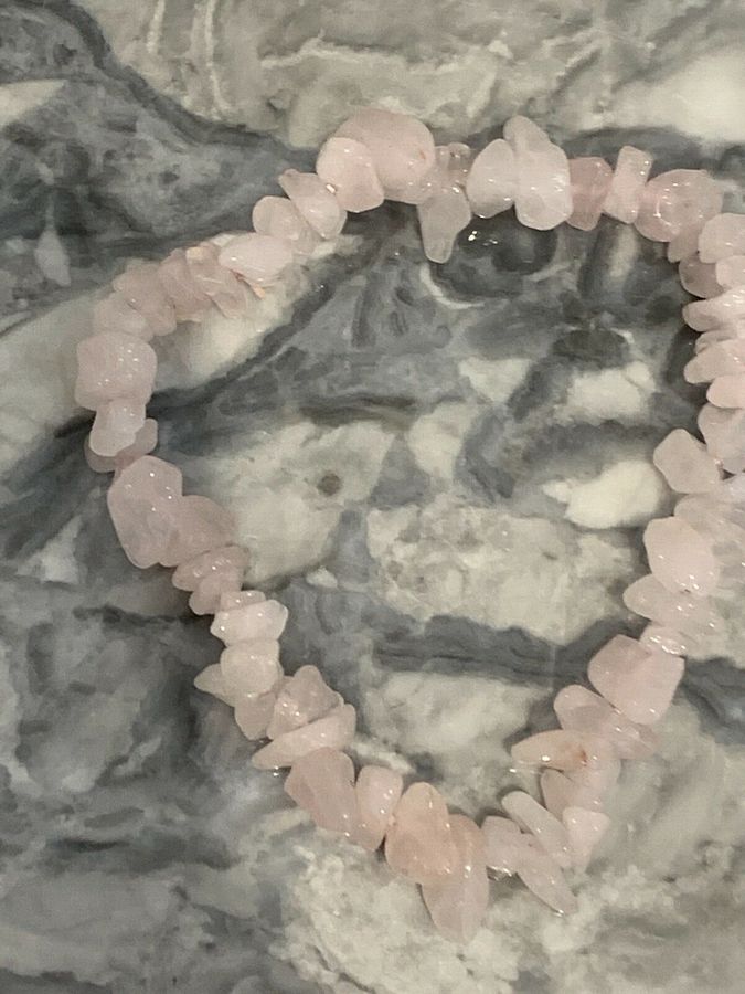 Antique Vintage Art Deco Natural Rose Quartz Bracelet Bangle