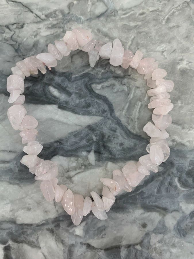 Antique Vintage Art Deco Natural Rose Quartz Bracelet Bangle