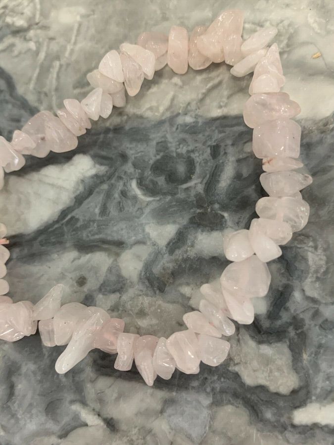 Antique Vintage Art Deco Natural Rose Quartz Bracelet Bangle