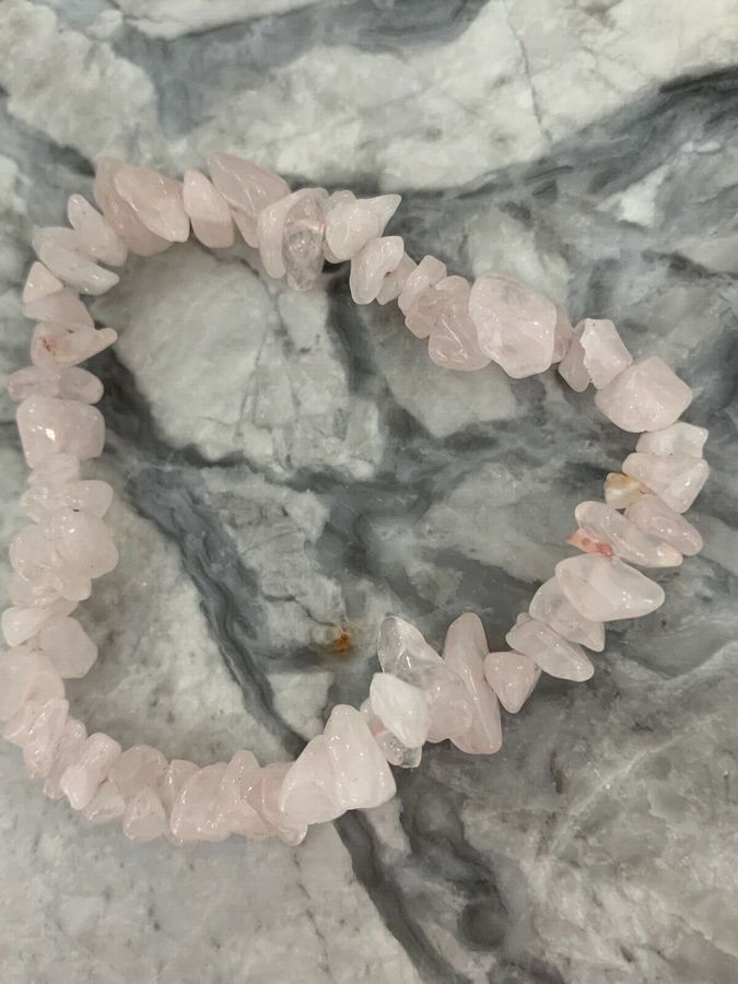 Antique Vintage Art Deco Natural Rose Quartz Bracelet Bangle