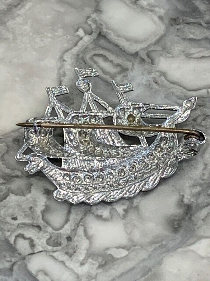 Antique Antique Vintage Brooch Pin in the shape of a Viking ship