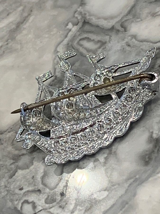 Antique Antique Vintage Brooch Pin in the shape of a Viking ship