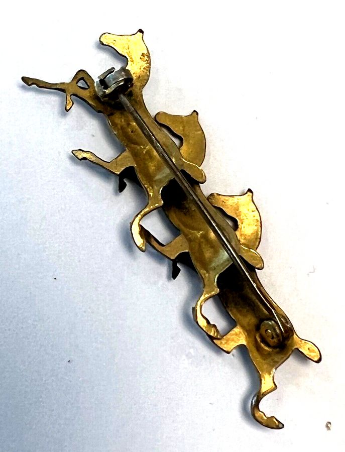 Antique Vintage Horse Equine Brooch Pin 3 Galloping Horses