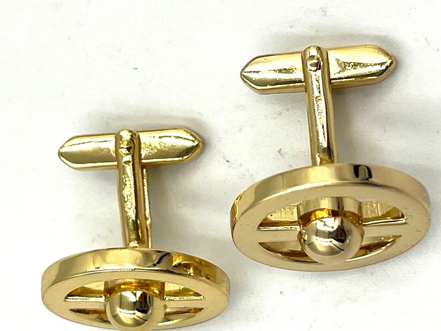 Antique Vintage Christian Dior Cufflinks Hallmarked Large C D Logo