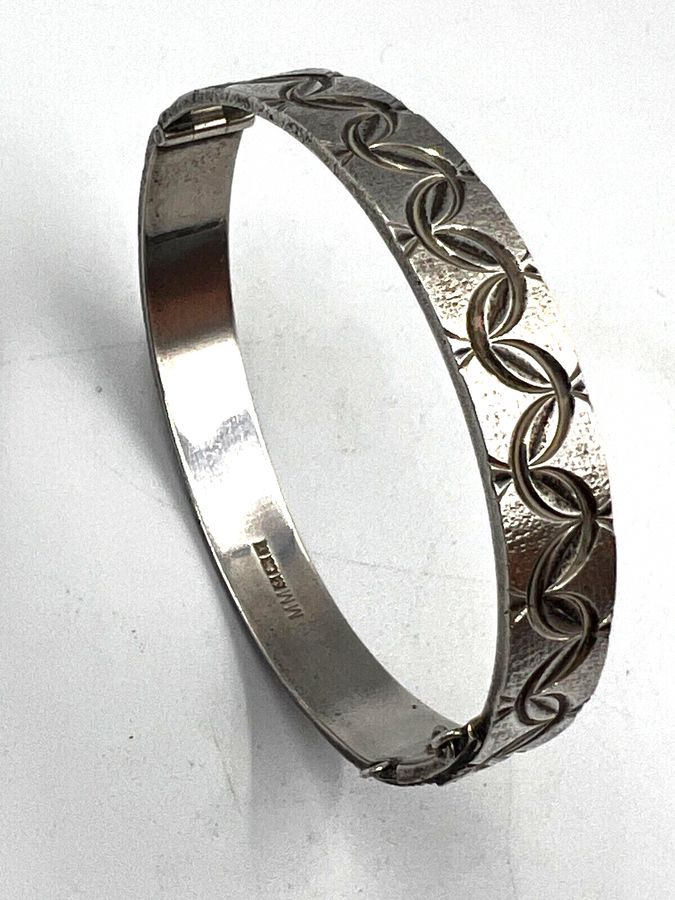 Antique Unusual Vintage Solid Sterling Silver Hallmarked Bracelet Bangle