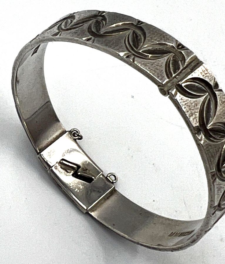 Antique Unusual Vintage Solid Sterling Silver Hallmarked Bracelet Bangle