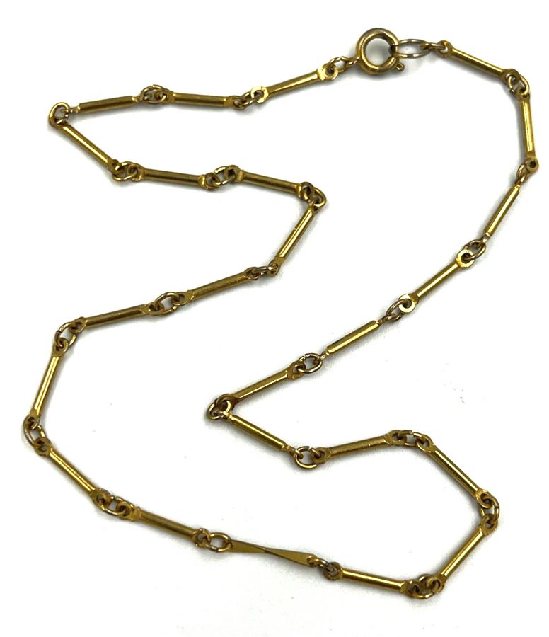 Antique Vintage Gold Plated Figaro Necklace Choker