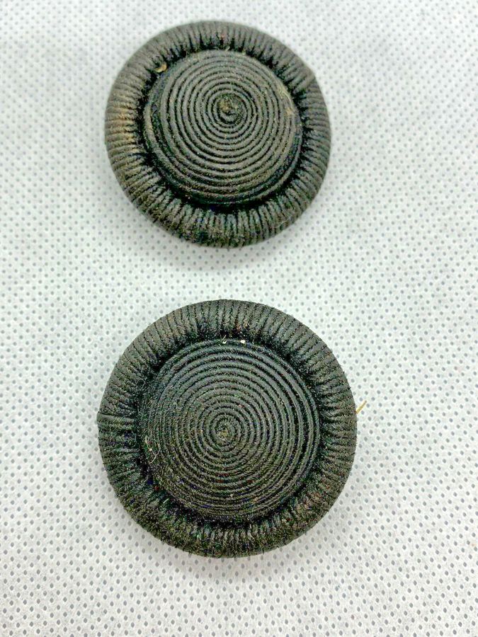 Antique Vintage  Mid Century 1950s Corded Spherical Earrings Clip On