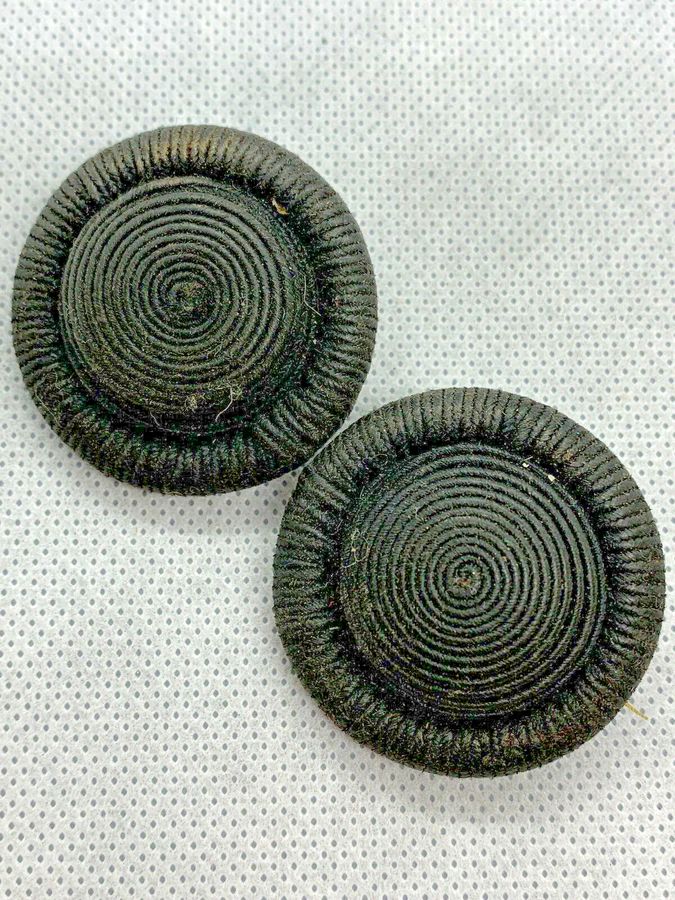 Antique Vintage  Mid Century 1950s Corded Spherical Earrings Clip On