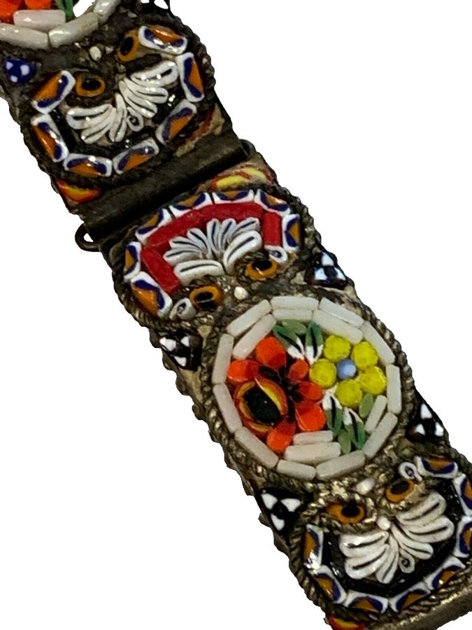 Antique Superb Antique Micro mosaic Bracelet Italian Grand Tour