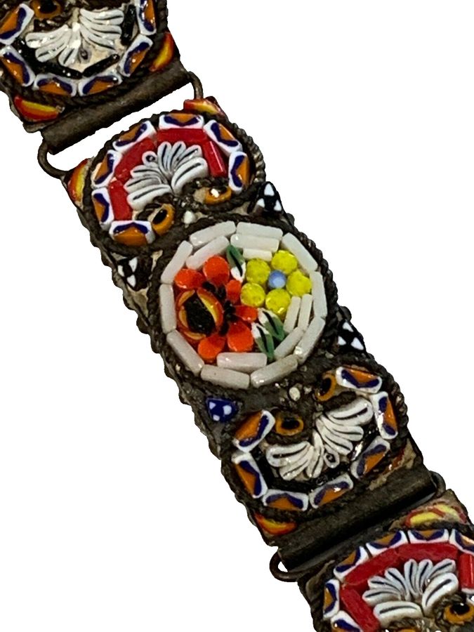 Antique Superb Antique Micro mosaic Bracelet Italian Grand Tour