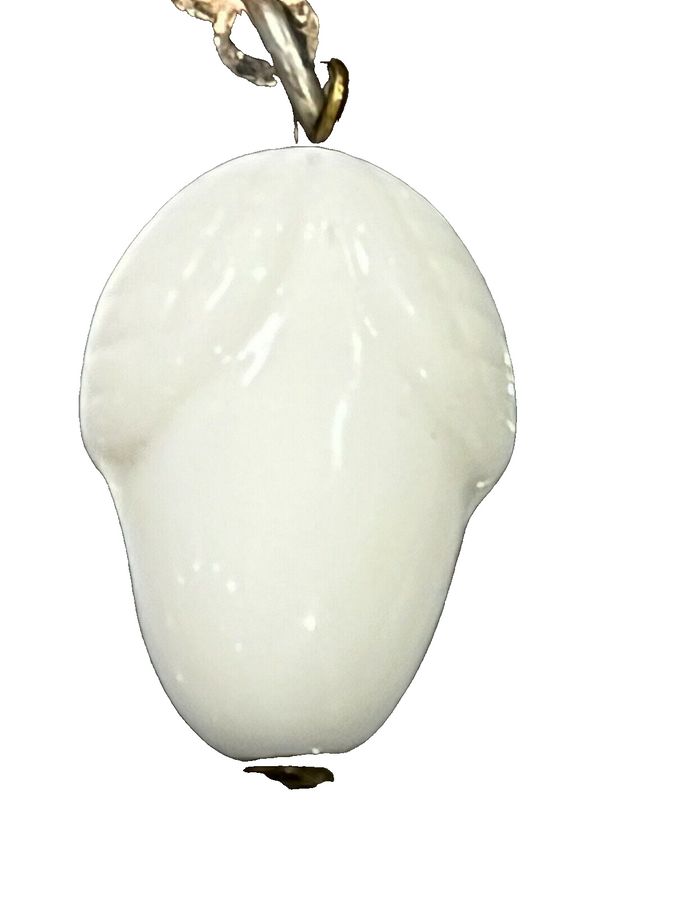 Antique Czech White Milk Glass Acorn Earrings Screw Backs