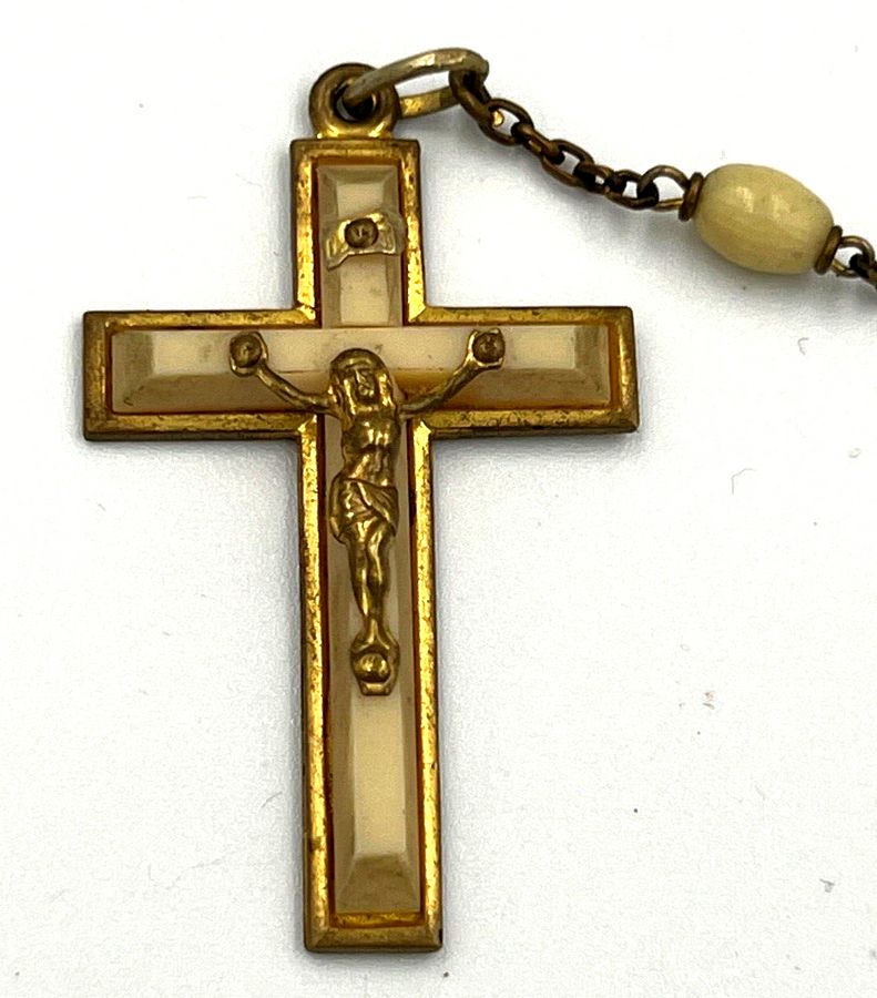 Antique Vintage Religious    Beads Catholic Christian Crucifix