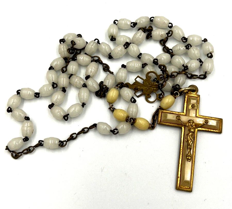 Antique Vintage Religious    Beads Catholic Christian Crucifix