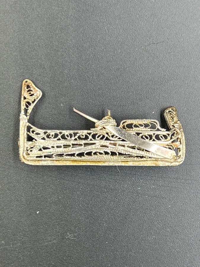 Antique Vintage Silver Venetian Boat Gondola Filigree