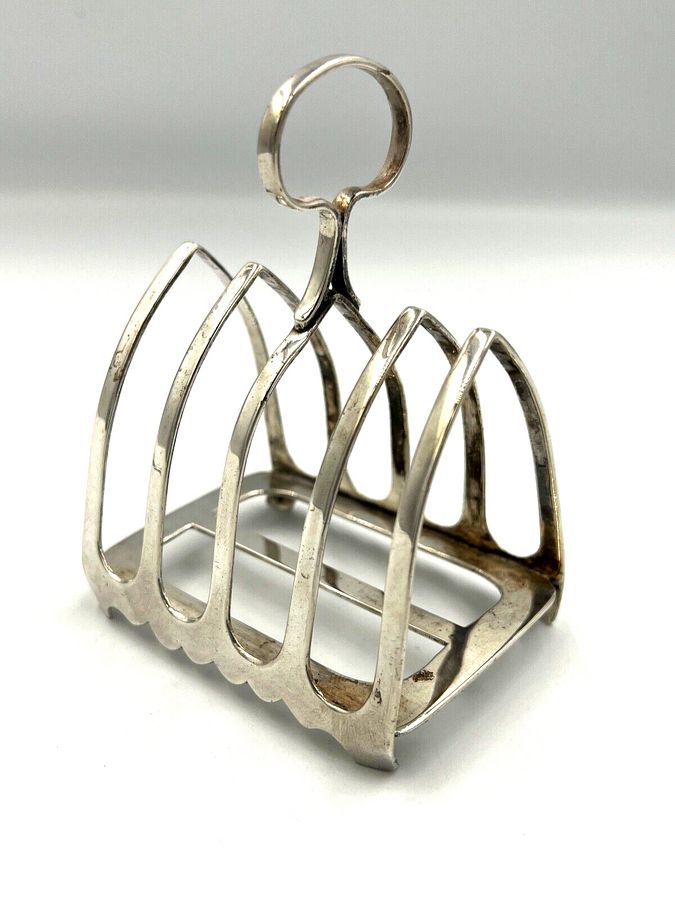 Antique Solid Silver Toast Rack Hallmark 1913 James Dixon  Weight 114g Antique Art Deco