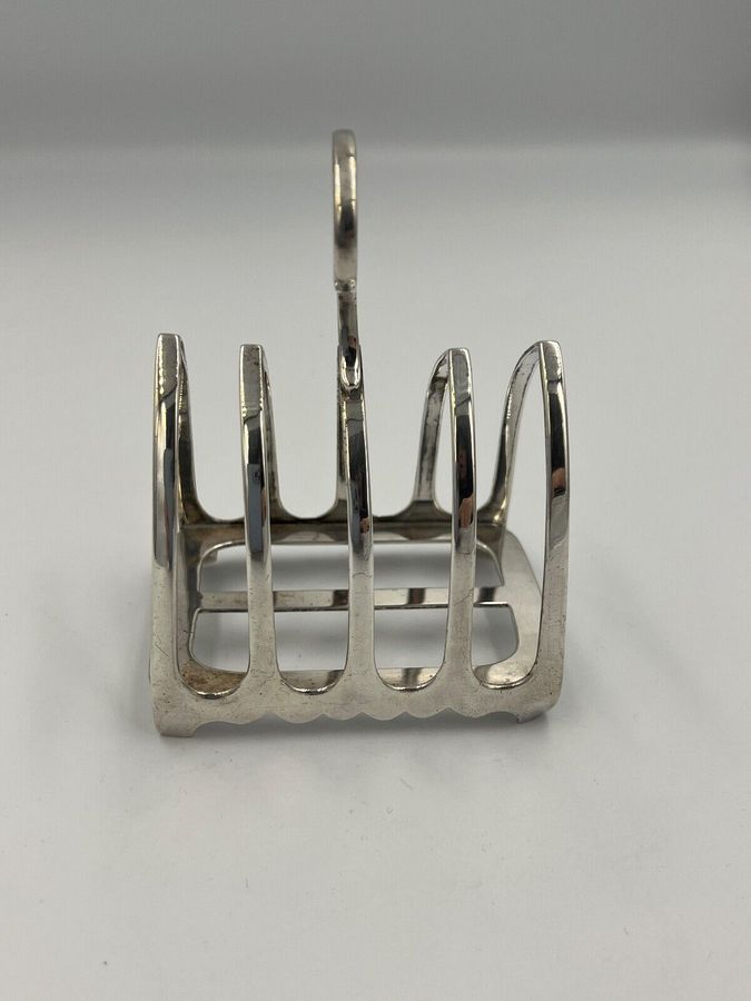 Antique Solid Silver Toast Rack Hallmark 1913 James Dixon  Weight 114g Antique Art Deco