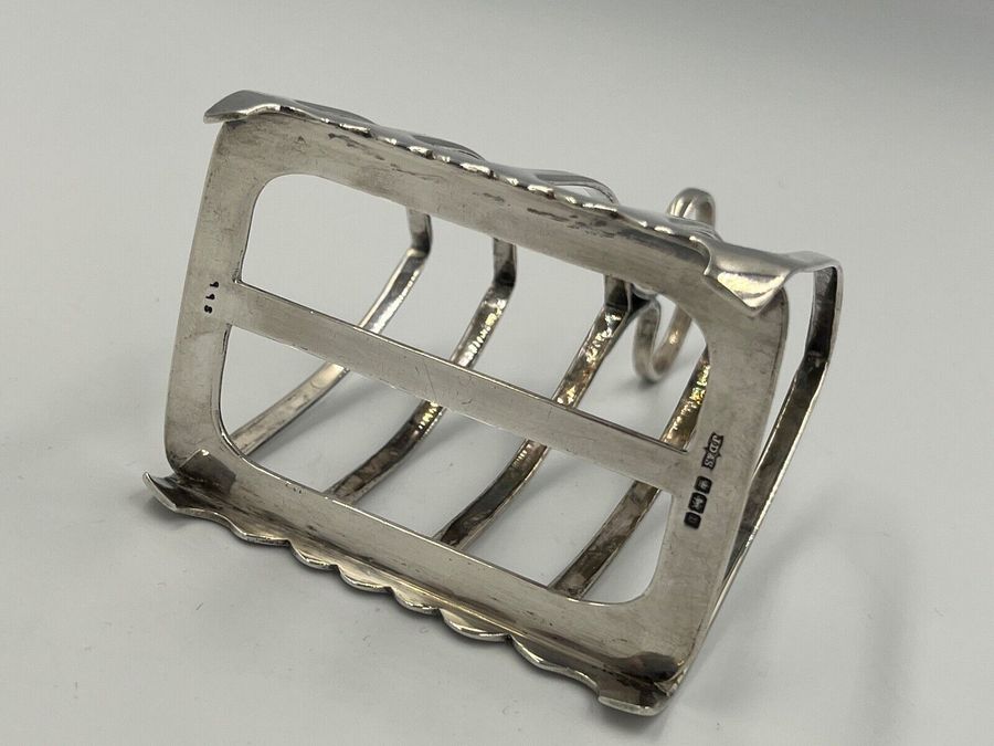 Antique Solid Silver Toast Rack Hallmark 1913 James Dixon  Weight 114g Antique Art Deco