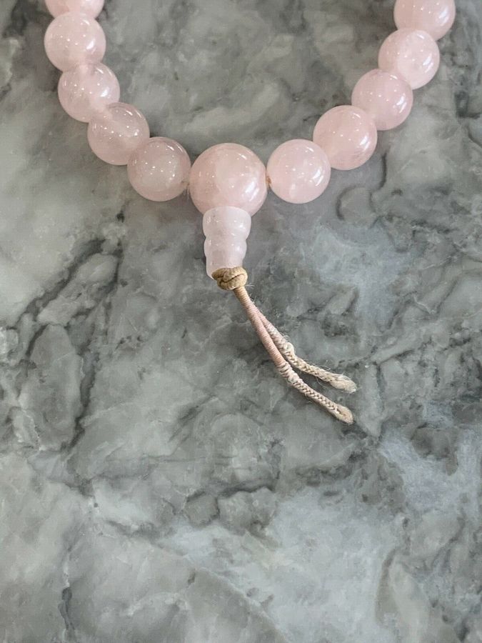 Antique Vintage Art Deco Rose Quartz Bracelet