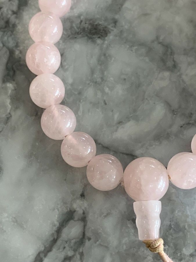 Antique Vintage Art Deco Rose Quartz Bracelet