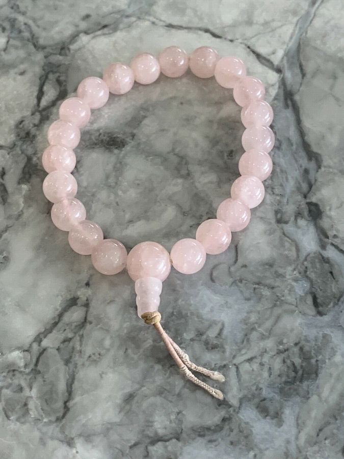 Antique Vintage Art Deco Rose Quartz Bracelet